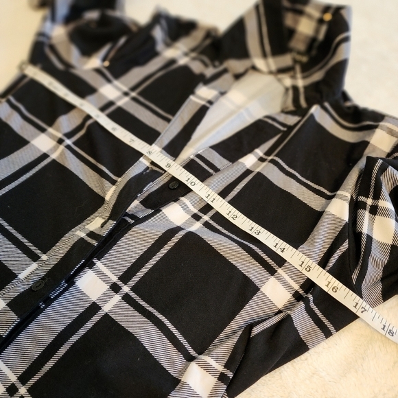 Justify Buffalo Flaid Flannel 3/4 Sleeve Button Down Shirt Dress Women's Small - Picture 11 of 12